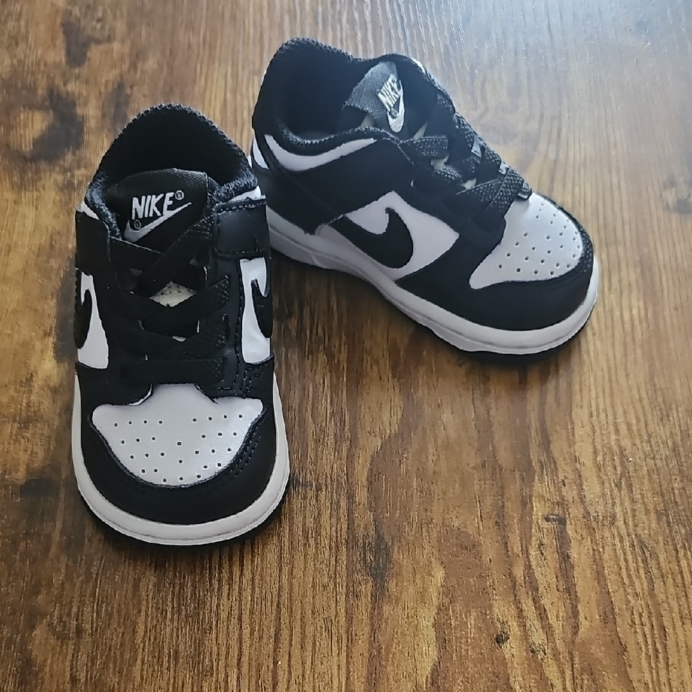 Nike Black and White Dunk Low Sneakers